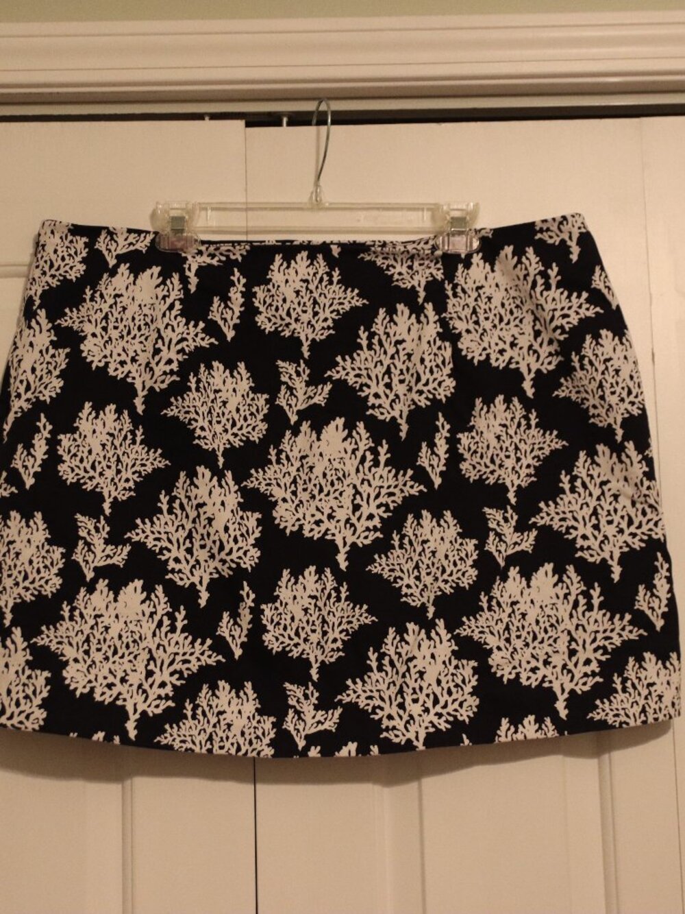 crown & ivy curvy Blue and White Coral-Print Skort Cotton/Spandex Blend Size 18W